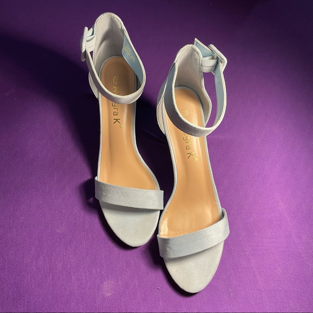 Allegra K Chunky Heel Ankle Strap Sandals